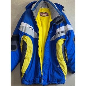 Snowbird Race Team Carving Ski Jacket Blue Colorblock Youth M/L? Hooded winter